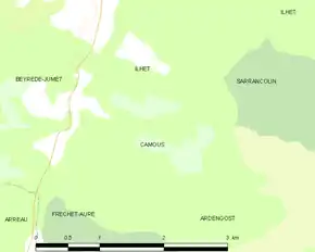 Poziția localității Camous