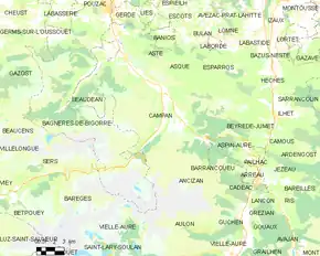 Poziția localității Campan