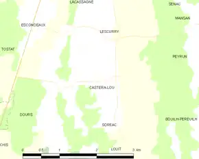 Poziția localității Castéra-Lou
