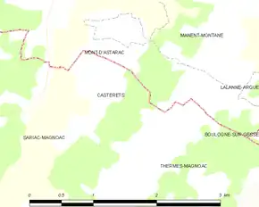 Poziția localității Casterets