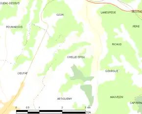 Poziția localității Chelle-Spou