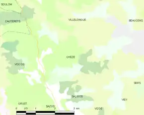 Poziția localității Chèze