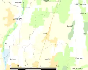 Poziția localității Chis