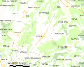 Poziția localității Cieutat