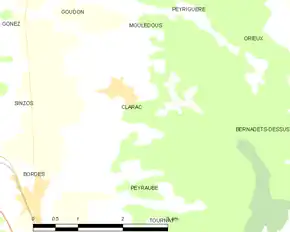 Poziția localității Clarac