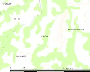 Poziția localității Espieilh