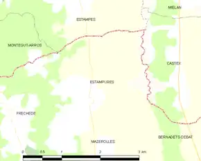 Poziția localității Estampures