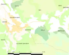 Poziția localității Esterre