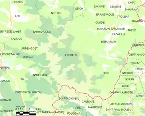 Poziția localității Ferrère