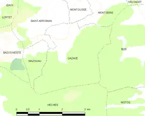 Poziția localității Gazave