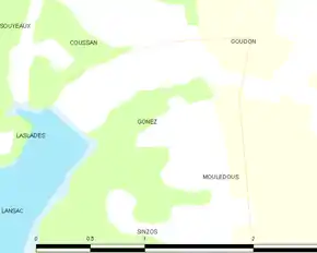 Poziția localității Gonez