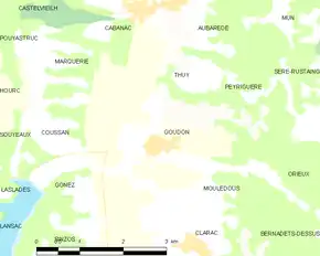 Poziția localității Goudon
