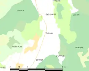 Poziția localității Guchan