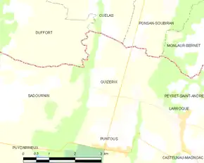 Poziția localității Guizerix