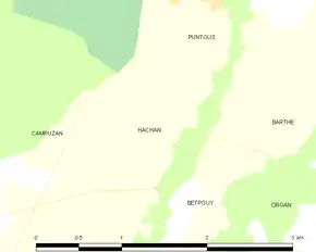 Poziția localității Hachan