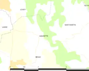 Poziția localității Hibarette