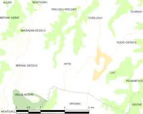 Poziția localității Hitte
