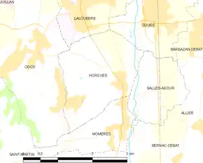 Poziția localității Horgues