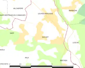 Poziția localității Izaourt