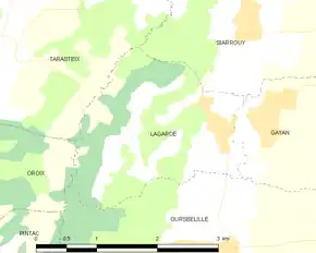 Poziția localității Lagarde