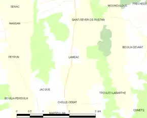 Poziția localității Laméac