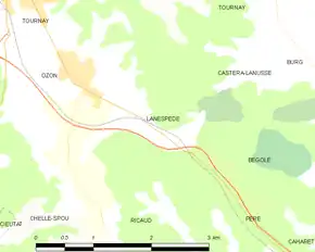 Poziția localității Lanespède