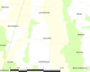 Poziția localității Lescurry