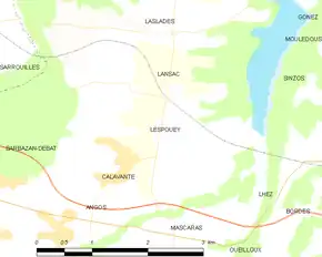 Poziția localității Lespouey