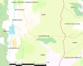 Poziția localității Loudervielle