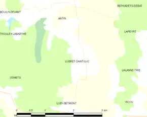 Poziția localității Lubret-Saint-Luc