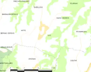 Poziția localității Luc