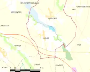 Poziția localității Luquet