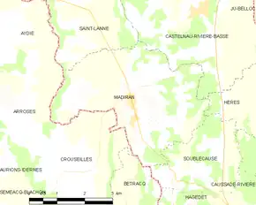 Poziția localității Madiran