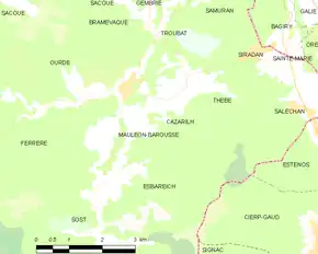 Poziția localității Mauléon-Barousse