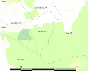 Poziția localității Mazouau