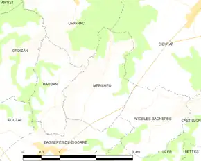 Poziția localității Mérilheu