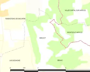 Poziția localității Mingot