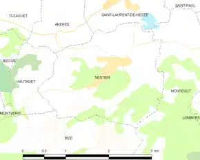 Poziția localității Nestier
