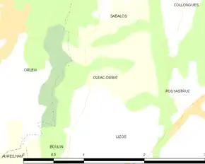 Poziția localității Oléac-Debat