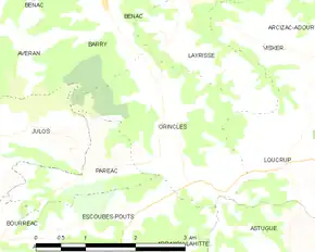 Poziția localității Orincles