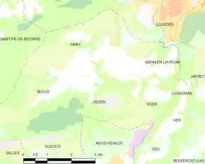 Poziția localității Ossen