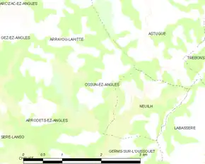 Poziția localității Ossun-ez-Angles