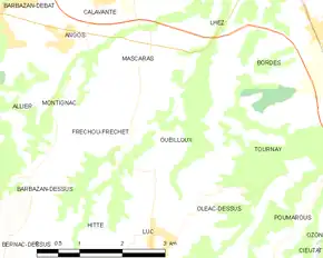 Poziția localității Oueilloux