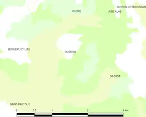 Poziția localității Ourdon