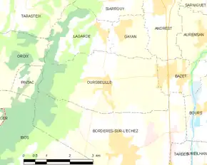 Poziția localității Oursbelille