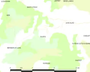Poziția localității Ousté