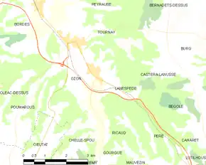 Poziția localității Ozon
