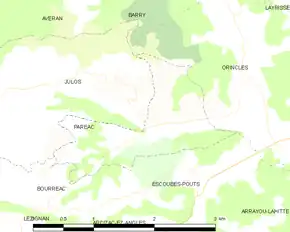 Poziția localității Paréac