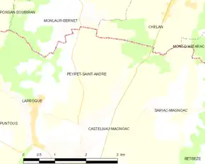 Poziția localității Peyret-Saint-André