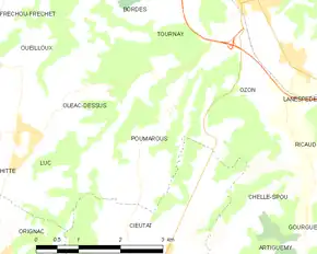 Poziția localității Poumarous